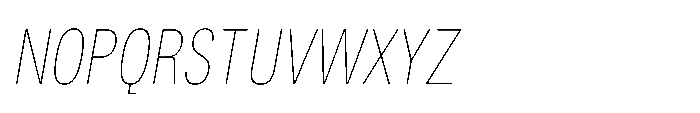 ZT Hoky Thin Condensed Italic Font UPPERCASE