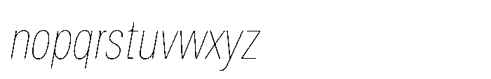 ZT Hoky Thin Condensed Italic Font LOWERCASE