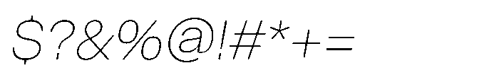 ZT Hoky Thin Italic Font OTHER CHARS