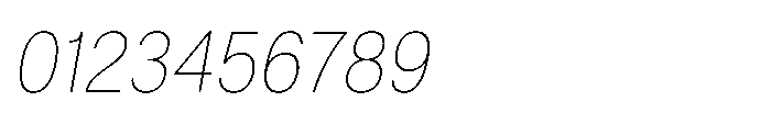 ZT Hoky Thin Semi Condensed Italic Font OTHER CHARS