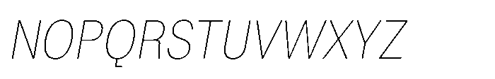 ZT Hoky Thin Semi Condensed Italic Font UPPERCASE