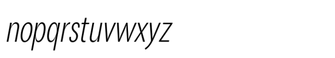 ZT Talk Light Condensed Italic Font LOWERCASE