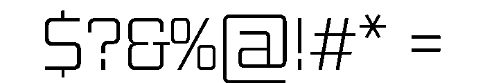 ZugCondensedEtc Extralight Font OTHER CHARS