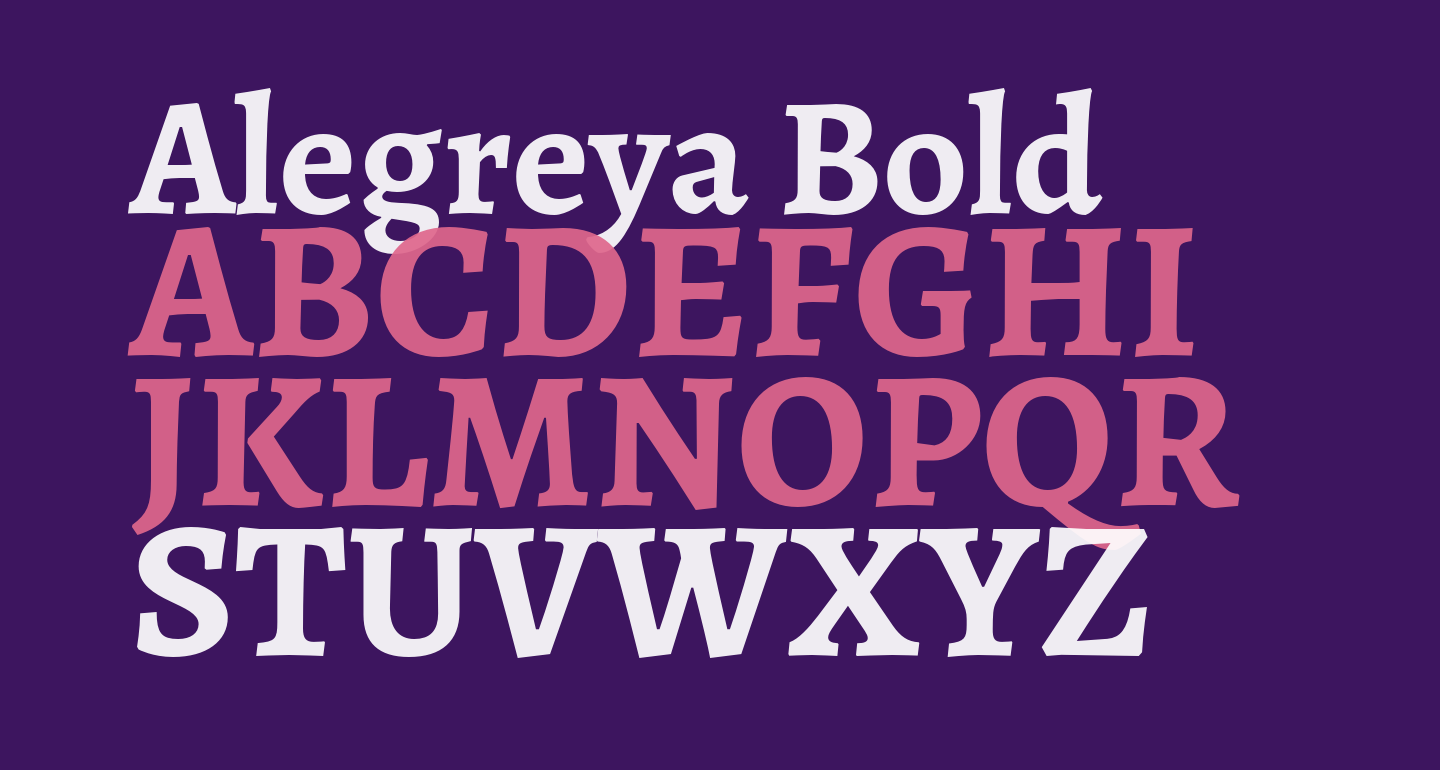 Alegreya Bold free Font What Font Is