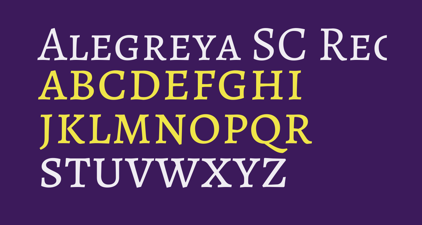 Alegreya SC Regular free Font - What Font Is