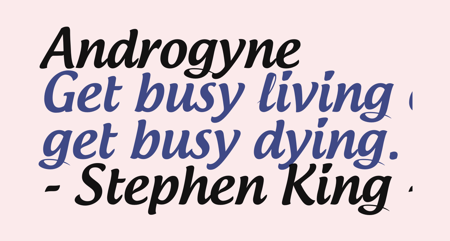 Androgyne Free Font What Font Is