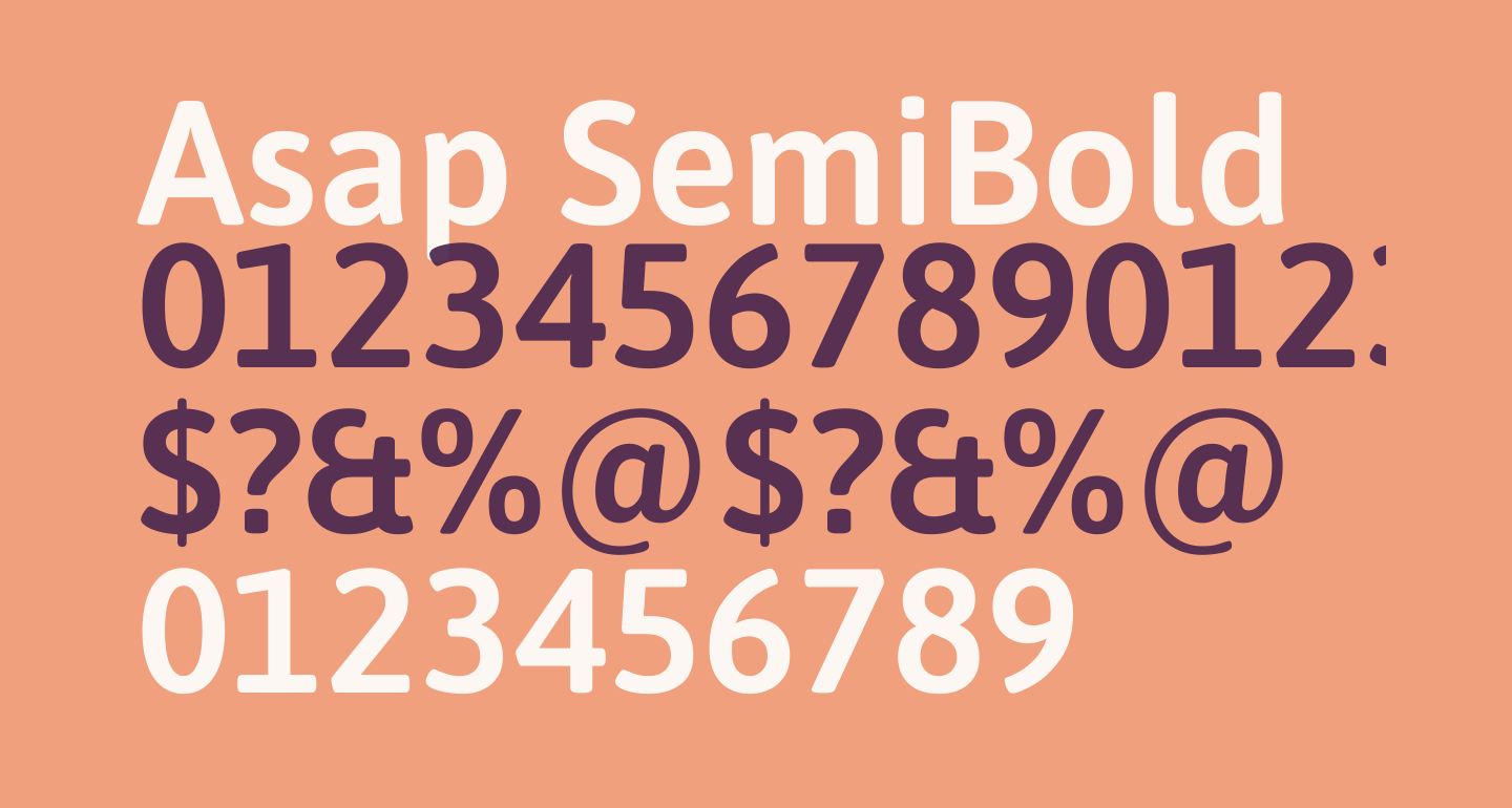 Asap SemiBold free Font What Font Is