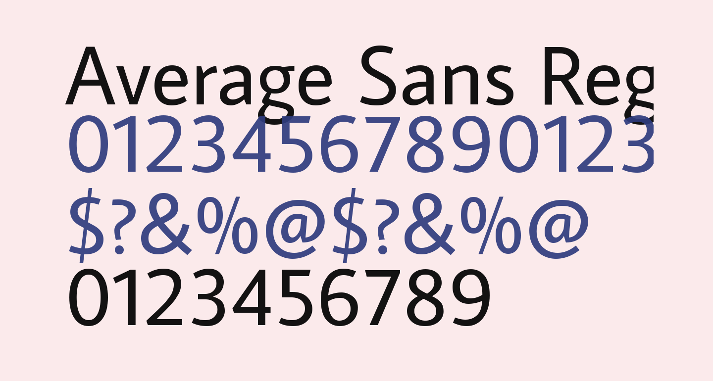 Average Sans Regular free Font - What Font Is