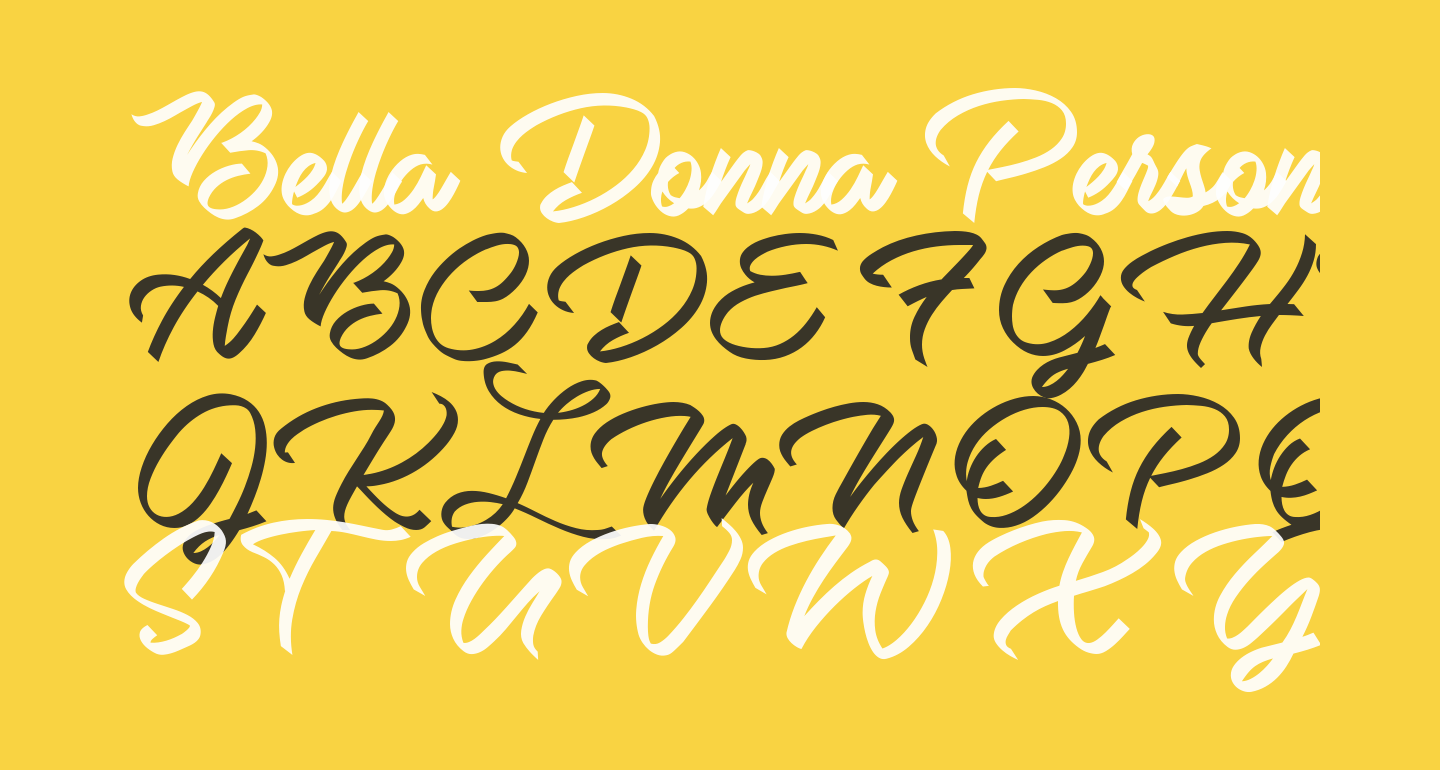 Bella Donna Personal Use Regular Free Font What Font Is   FF Bella Donna Personal Use Regular Example 3 