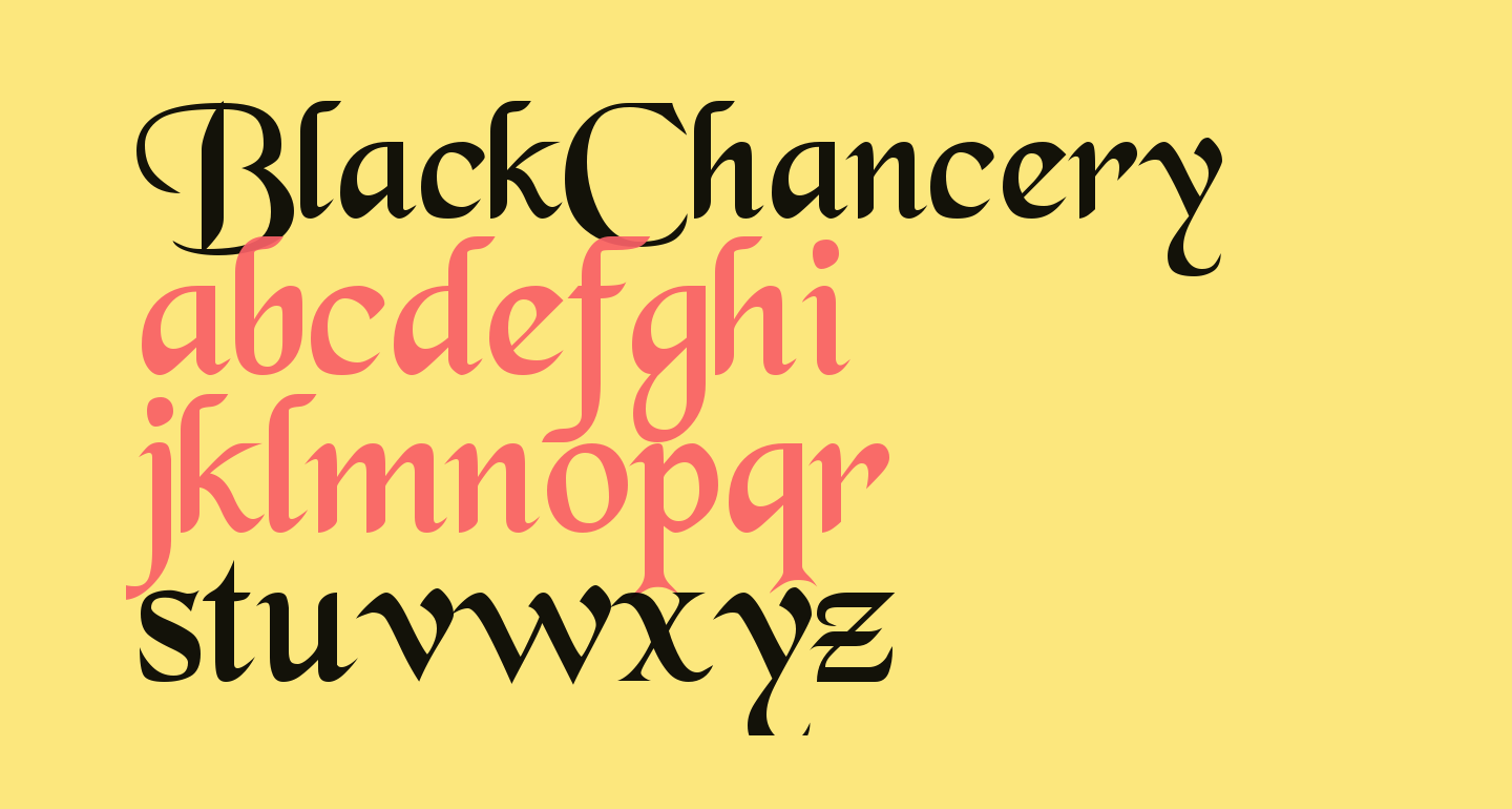 BlackChancery free Font What Font Is