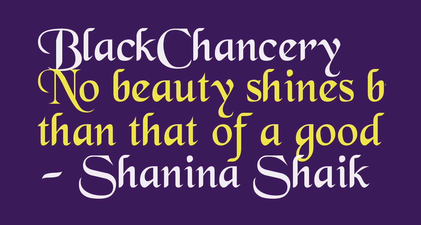 BlackChancery free Font What Font Is