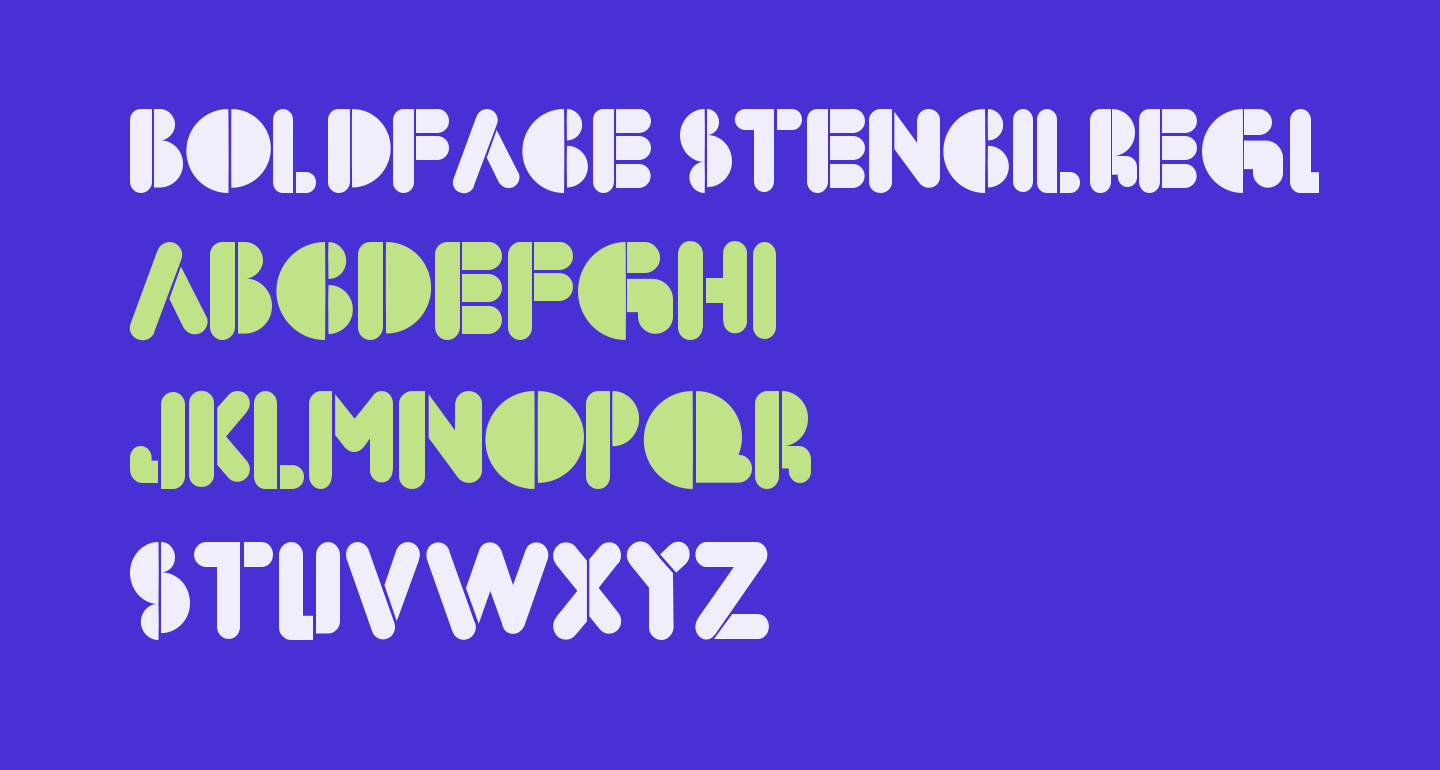 BoldFace StencilRegular free Font - What Font Is