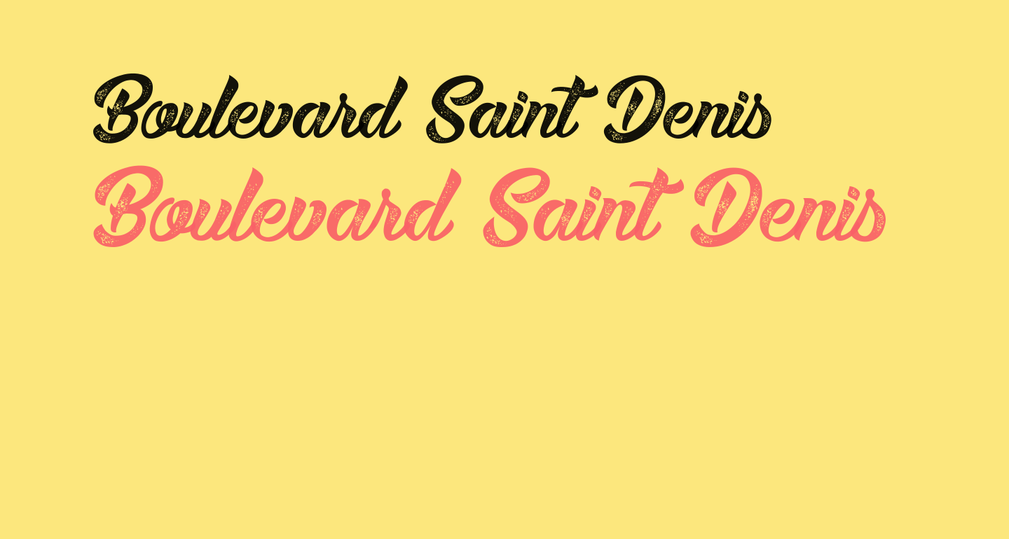 Boulevard Saint Denis free Font What Font Is