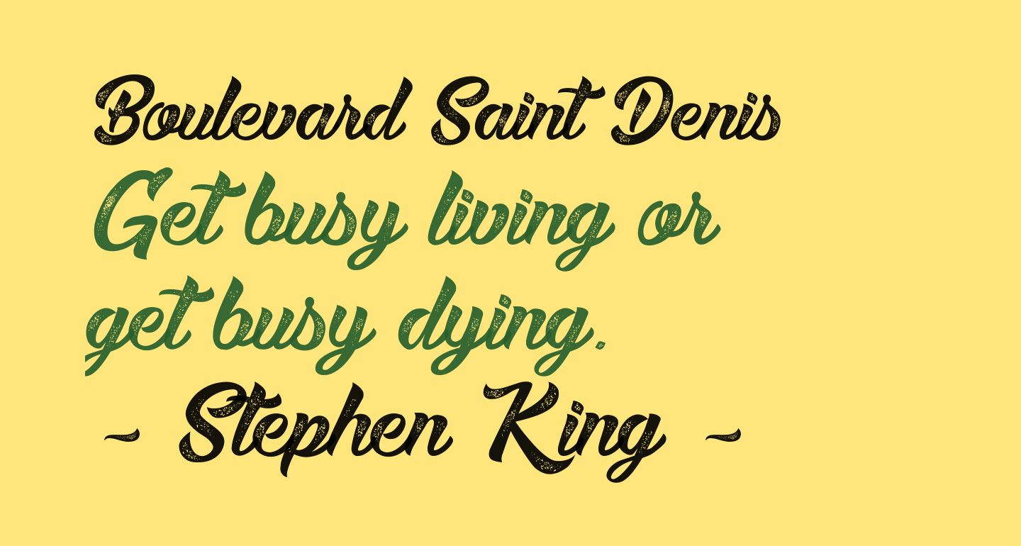 Boulevard Saint Denis free Font What Font Is