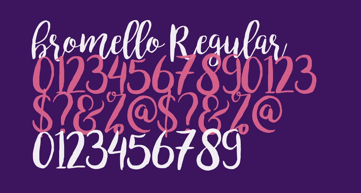 free font bromello with glyphs