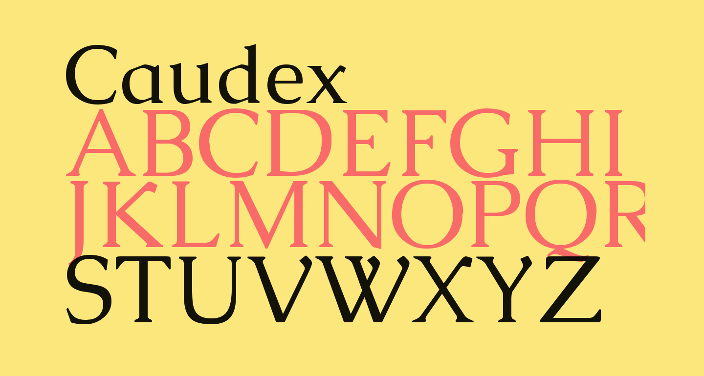 Caudex free font what font is
