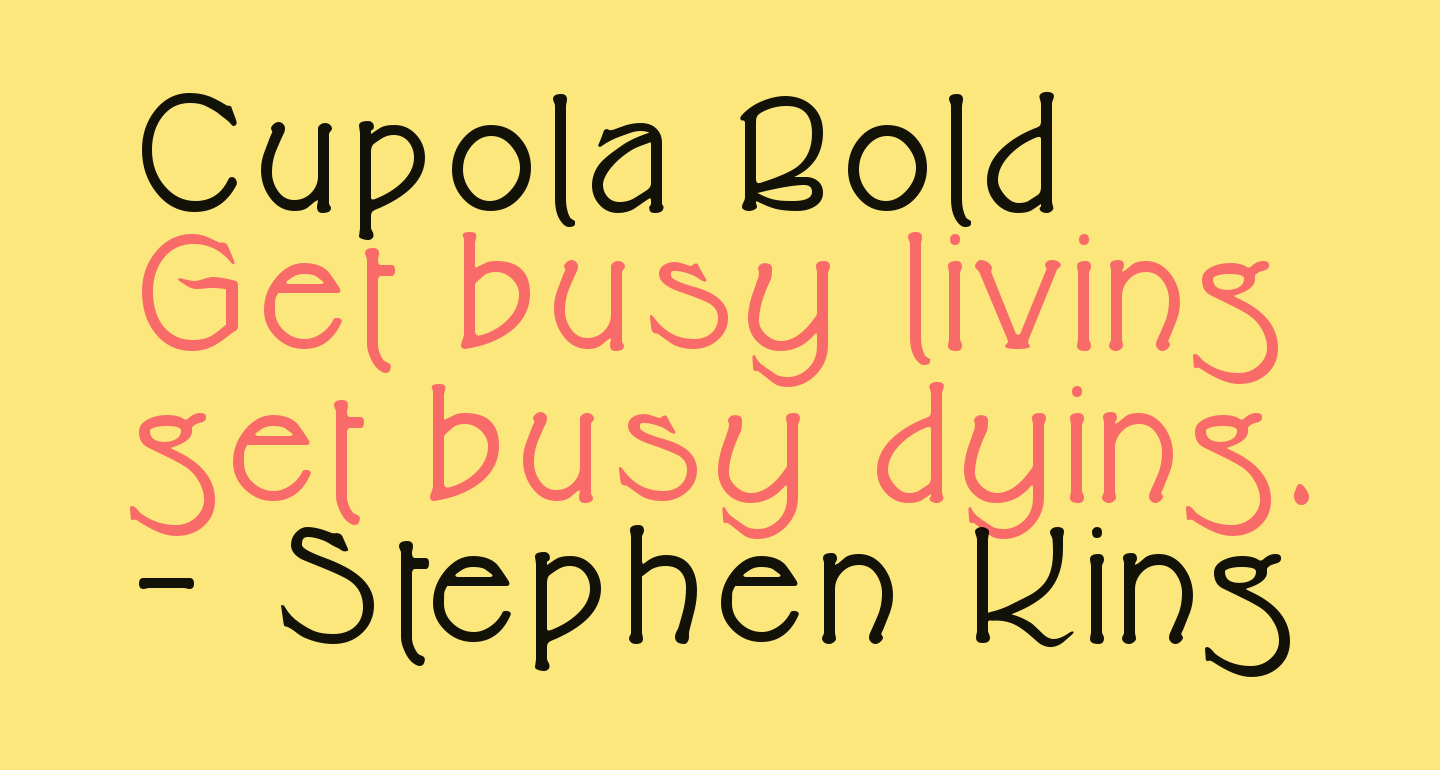 Cupola Bold free Font What Font Is