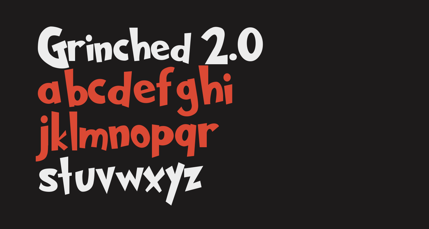 Grinched Embroidery Font In 3 Sizes