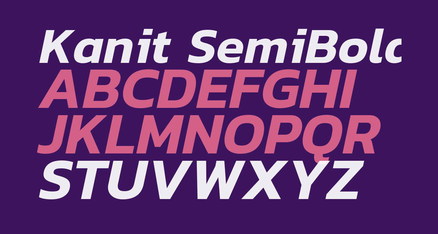 Kanit SemiBold Italic free Font What Font Is