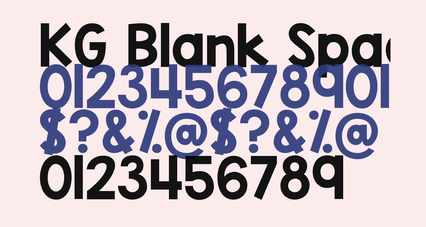 Kg blank space solid free font what font is