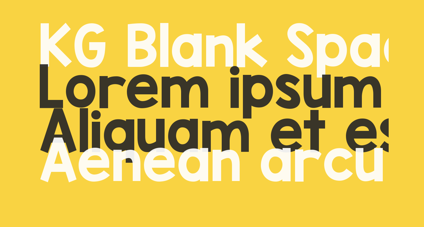 Kg blank space solid free font what font is