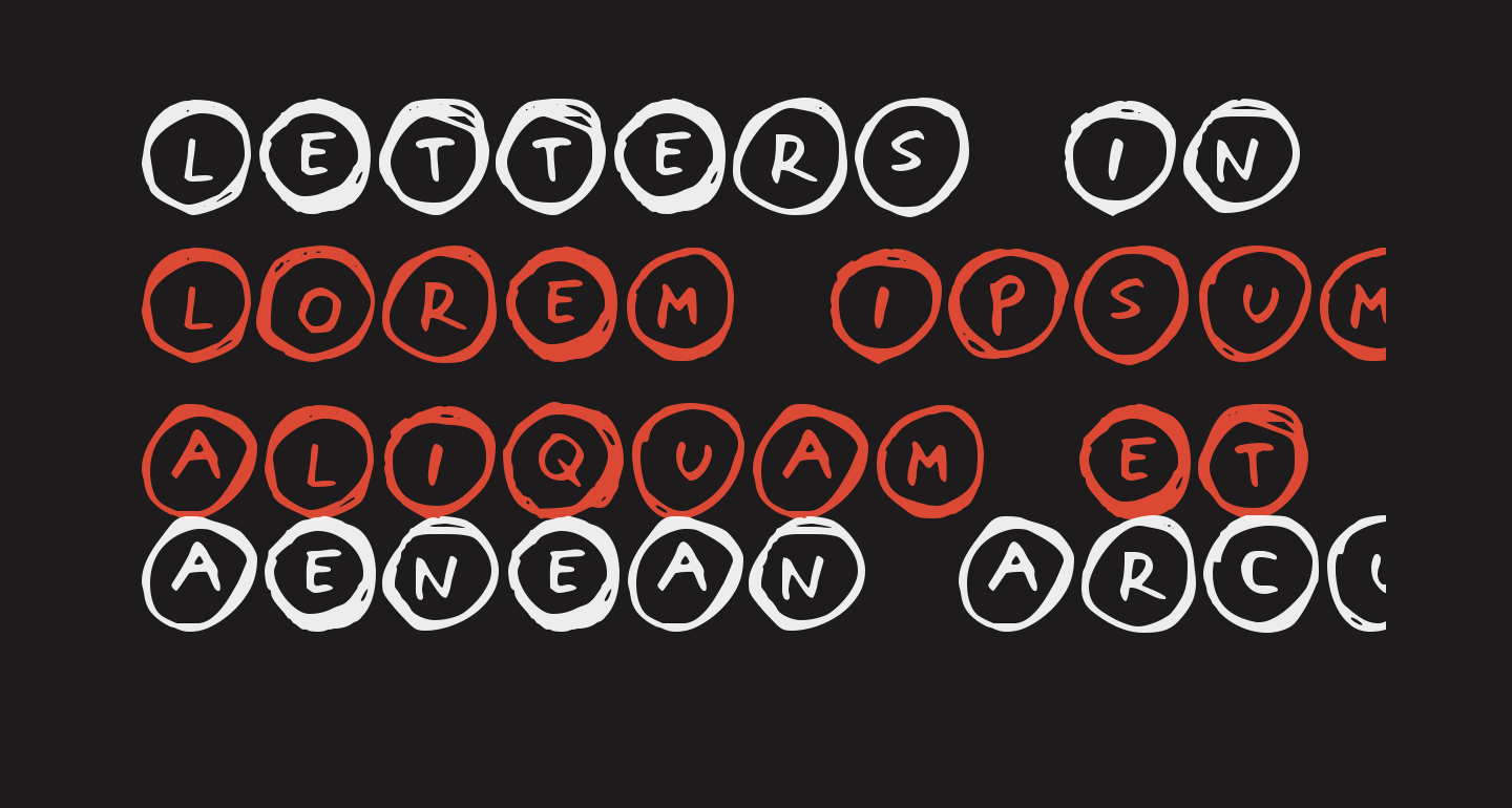 letters in circles regular free font what font is