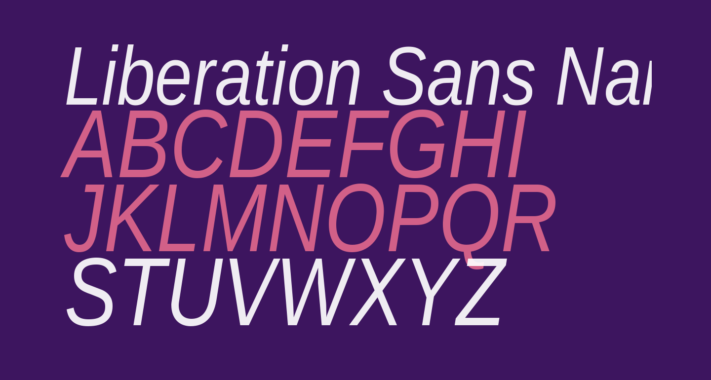 Liberation Sans Narrow Font Download Printable Online