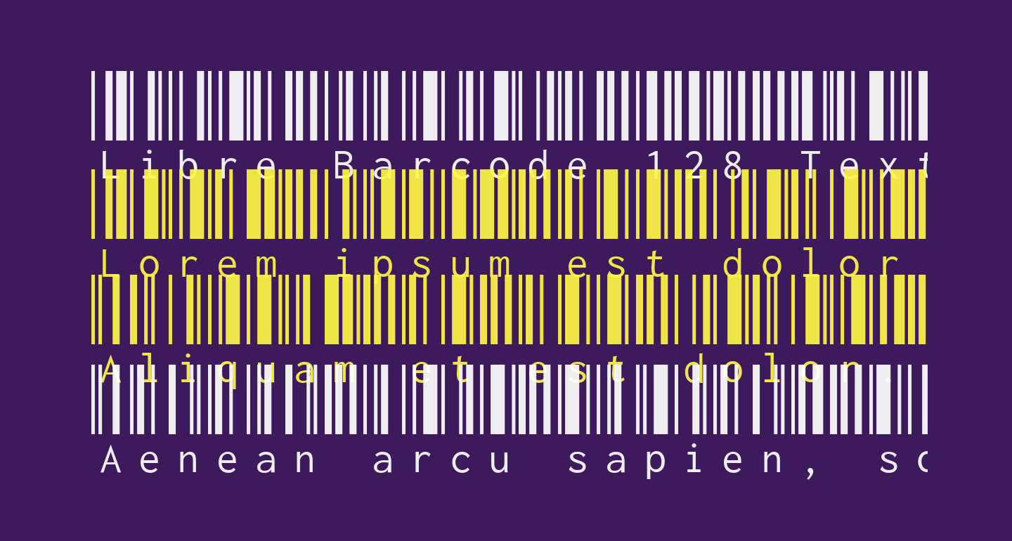 Libre barcode 128 text regular free font what font is