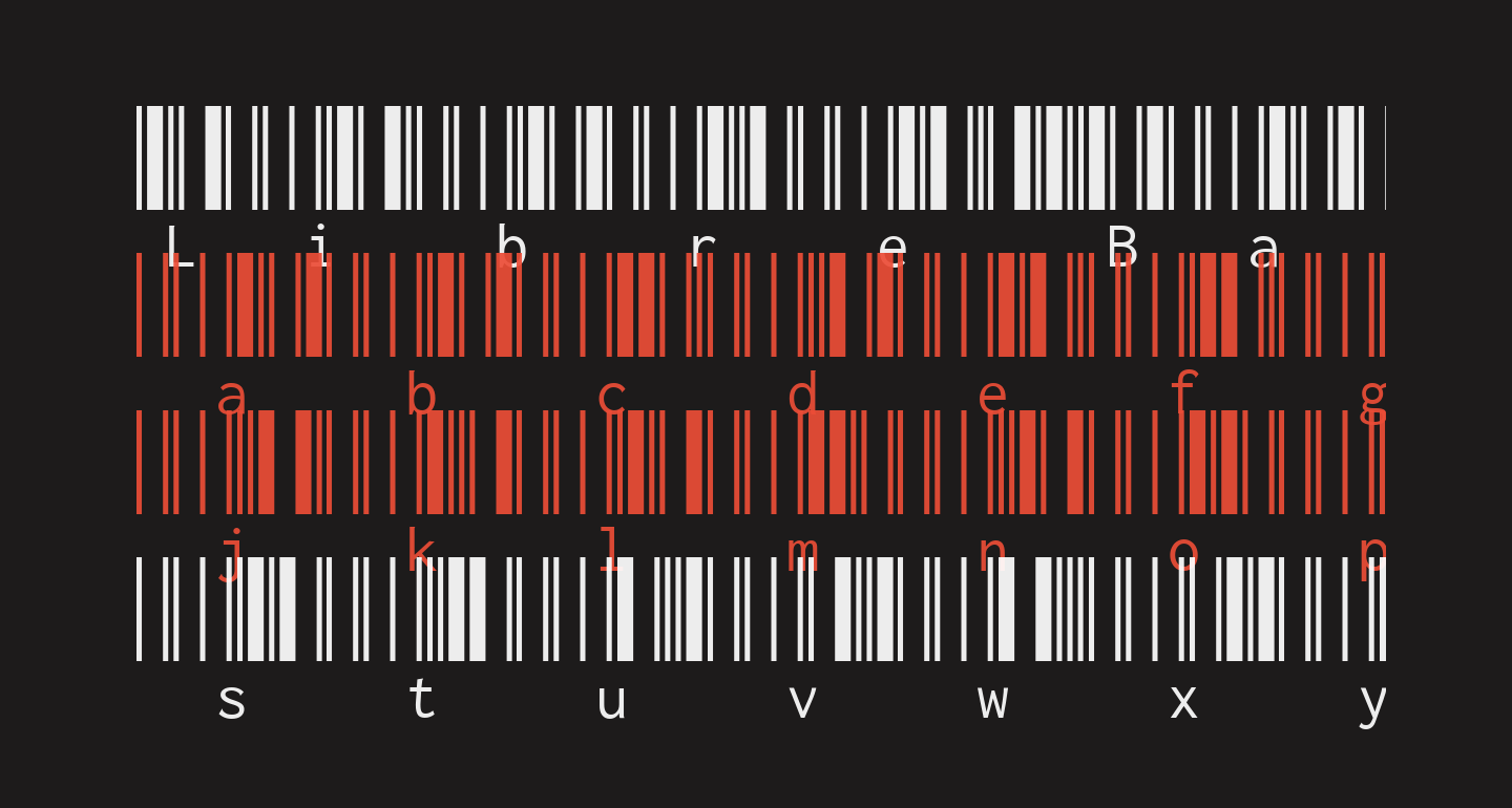 Libre barcode 39 extended text regular free font what font is