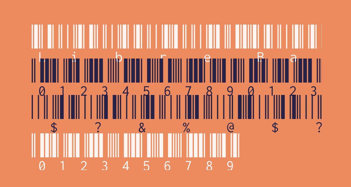 Libre barcode 39 extended text regular free font what font is
