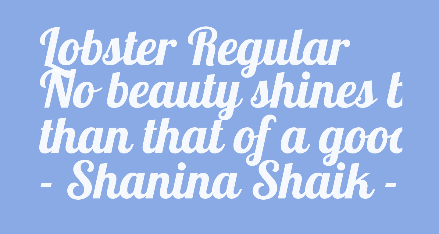 Lobster Regular free Font What Font Is