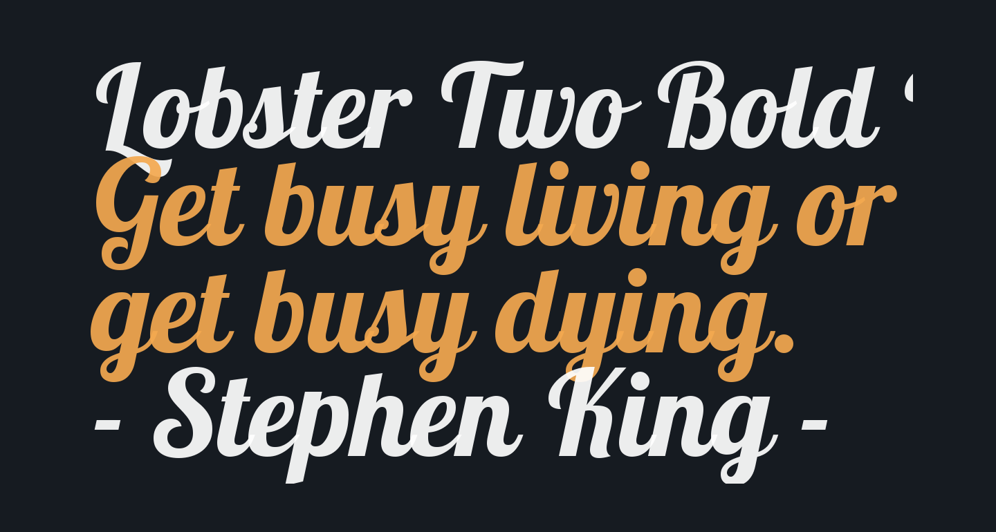 Lobster Two Bold Italic free Font What Font Is