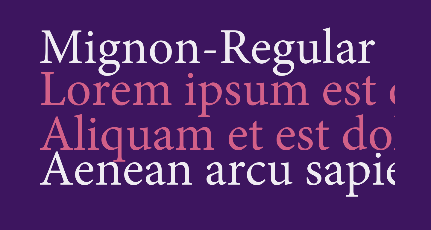 Mignon-Regular free Font - What Font Is