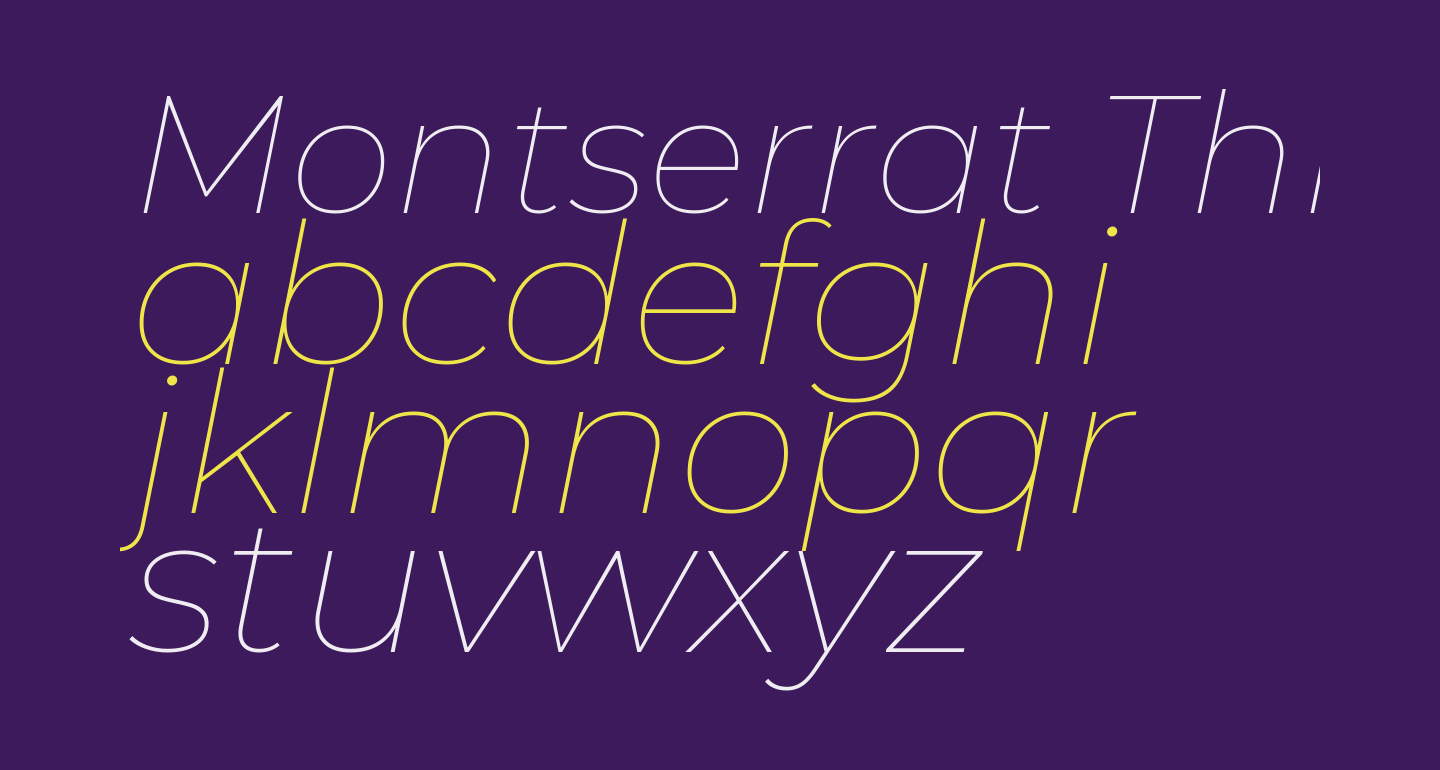 Montserrat Thin Italic free Font What Font Is