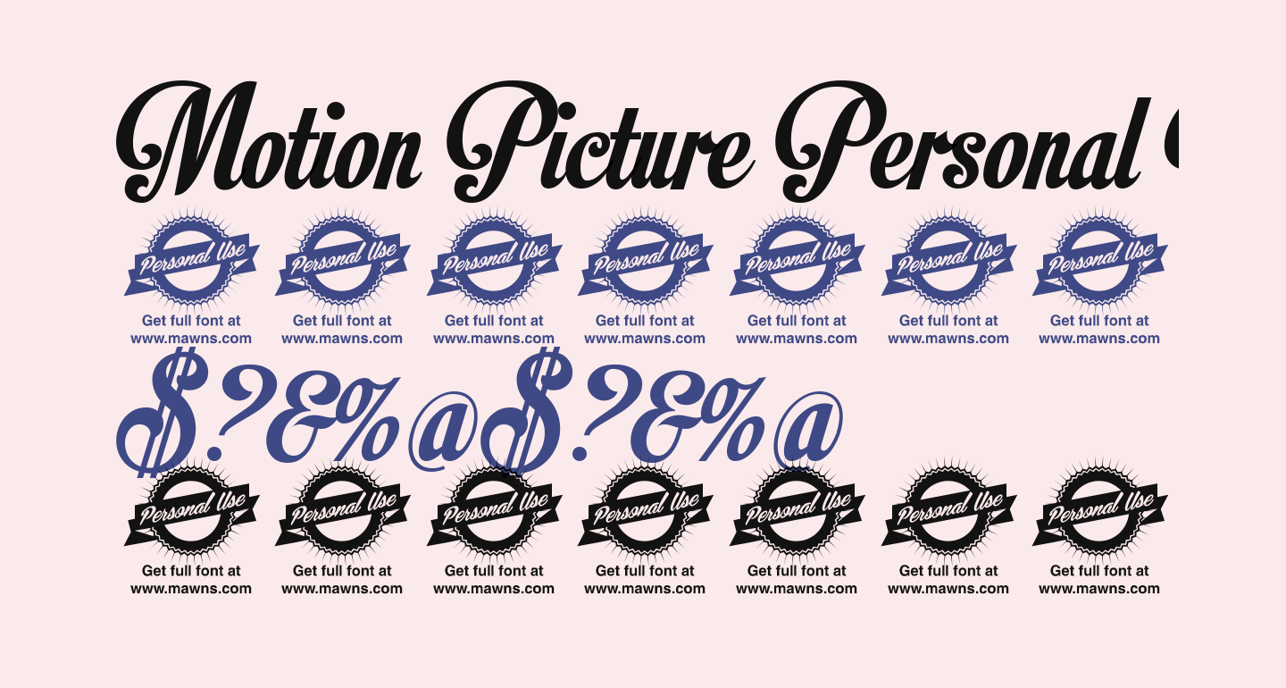 Motion Picture Personal Use free Font - What Font Is