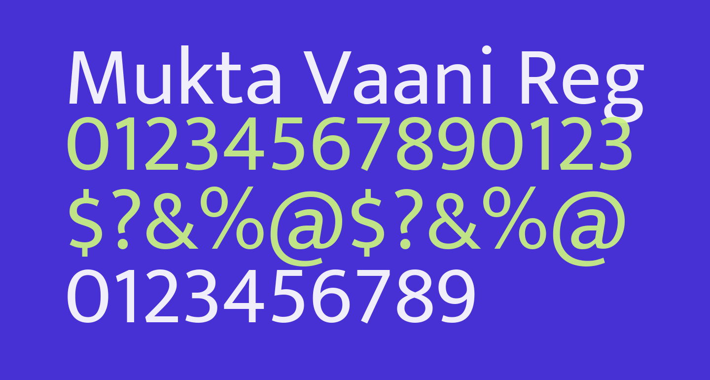 Mukta Vaani Regular free Font - What Font Is