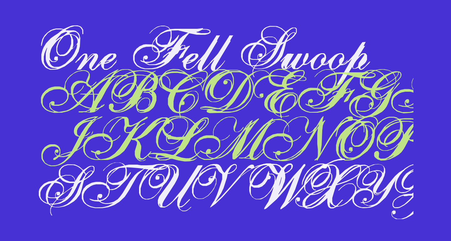 One fell swoop free font what font is