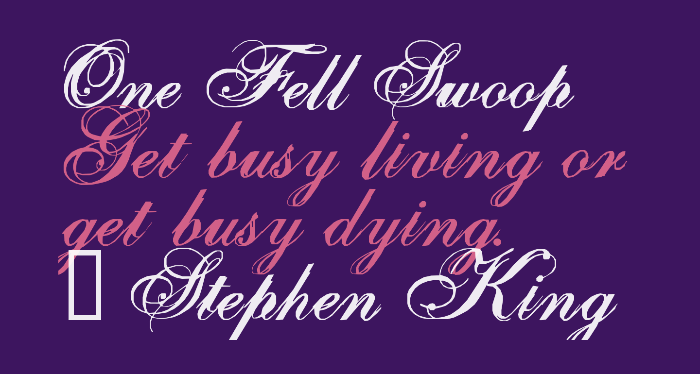 One fell swoop free font what font is