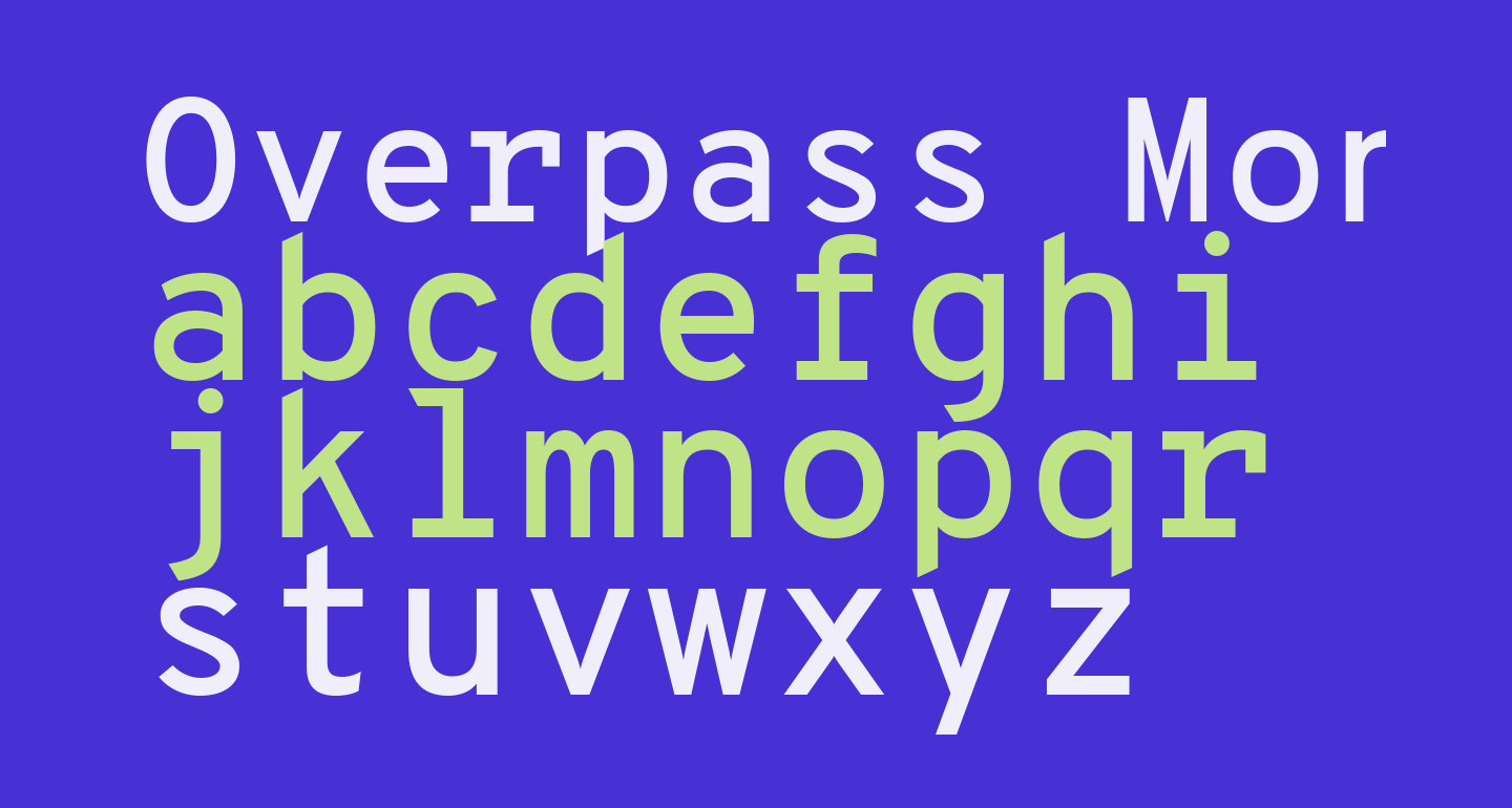 Overpass Mono Semibold Free Font - What Font Is