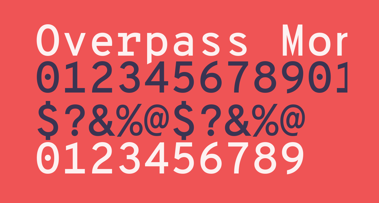 Overpass Mono Semibold Free Font - What Font Is