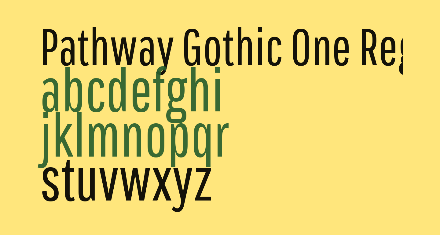 Pathway Gothic One Regular Free Font What Font Is