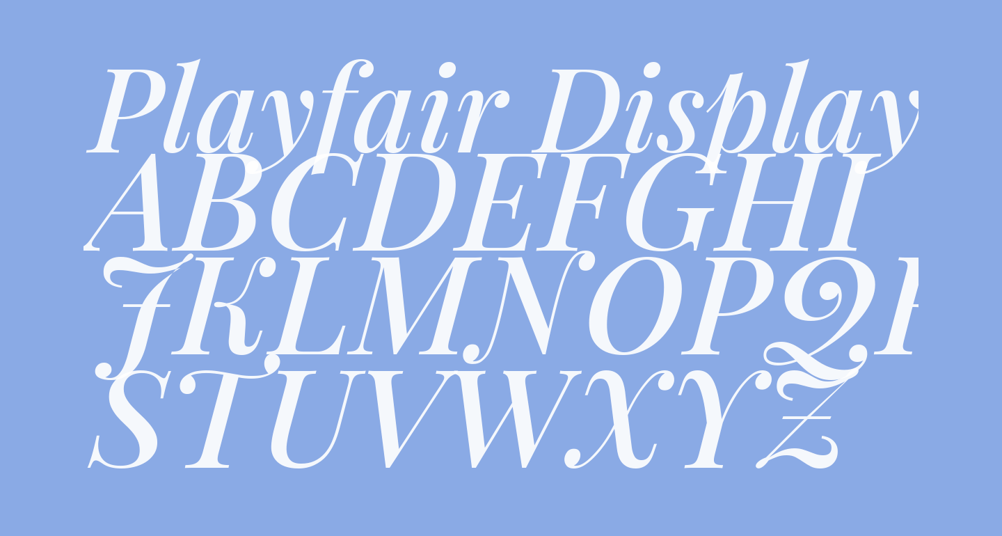 Playfair Display Semibold Italic Free Font What Font Is