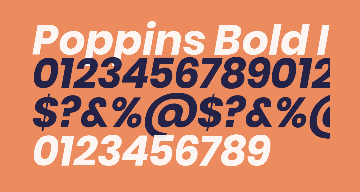 Poppins Bold Italic Free Font What Font Is