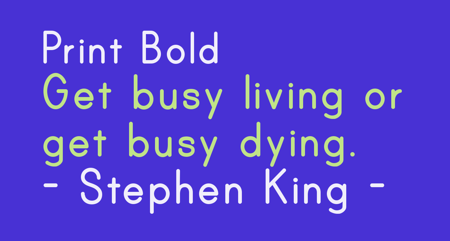 Print bold free font what font is