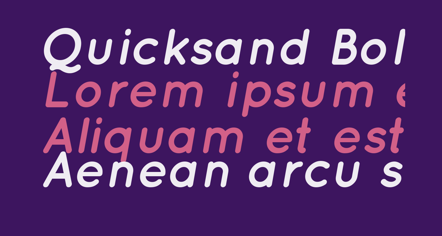 Quicksand Bold Italic Free Font What Font Is