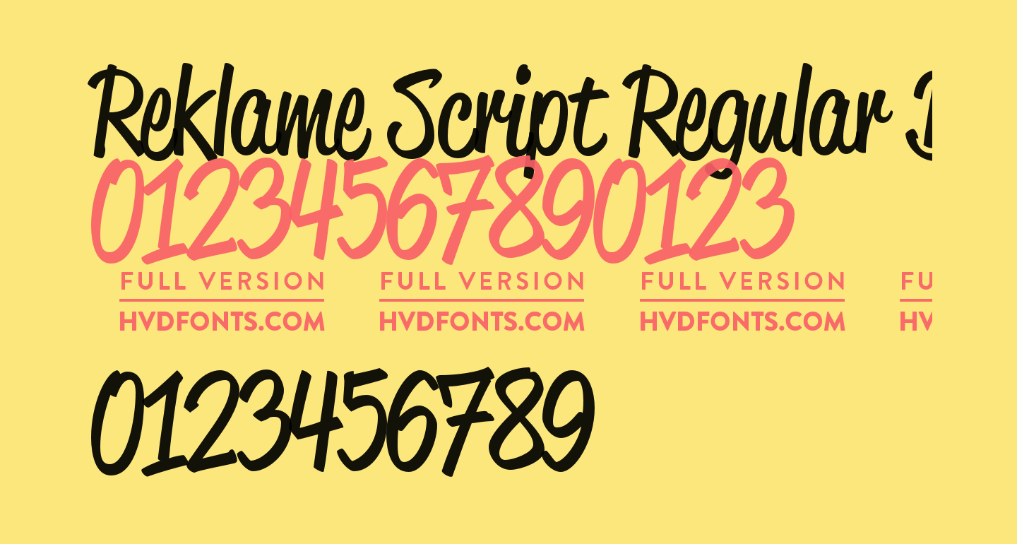 Reklame Script Regular DEMO free Font - What Font Is