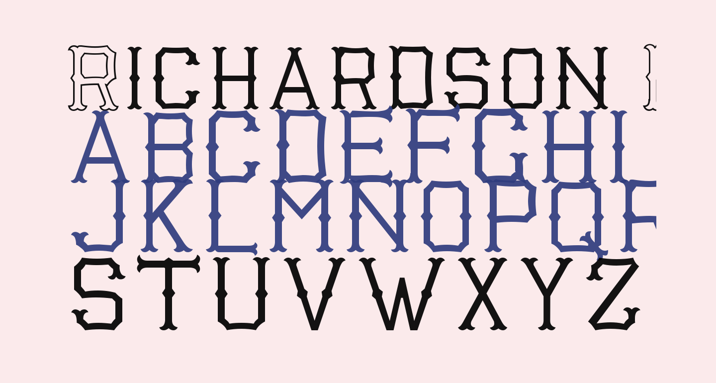 richardson fancy block free font what font is