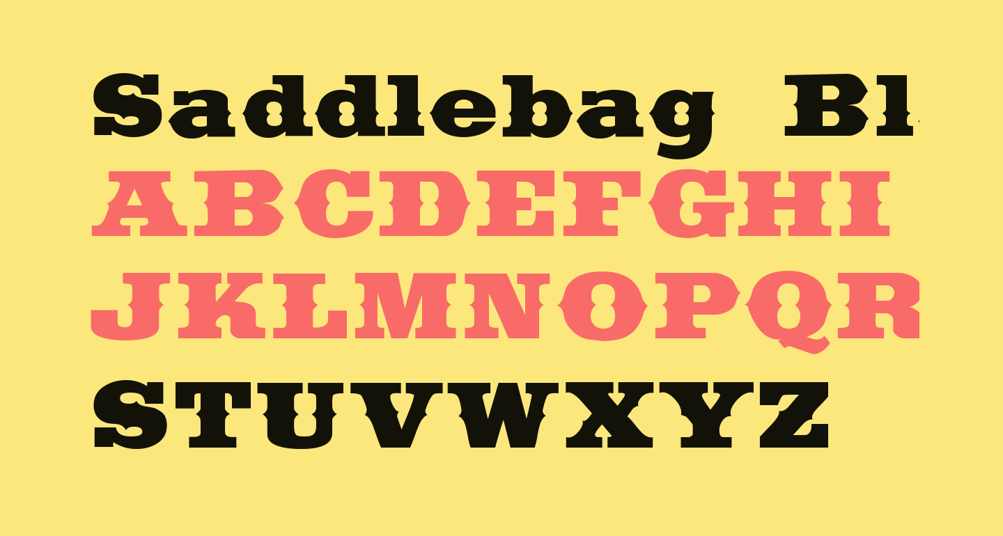 Saddlebag Black free Font What Font Is