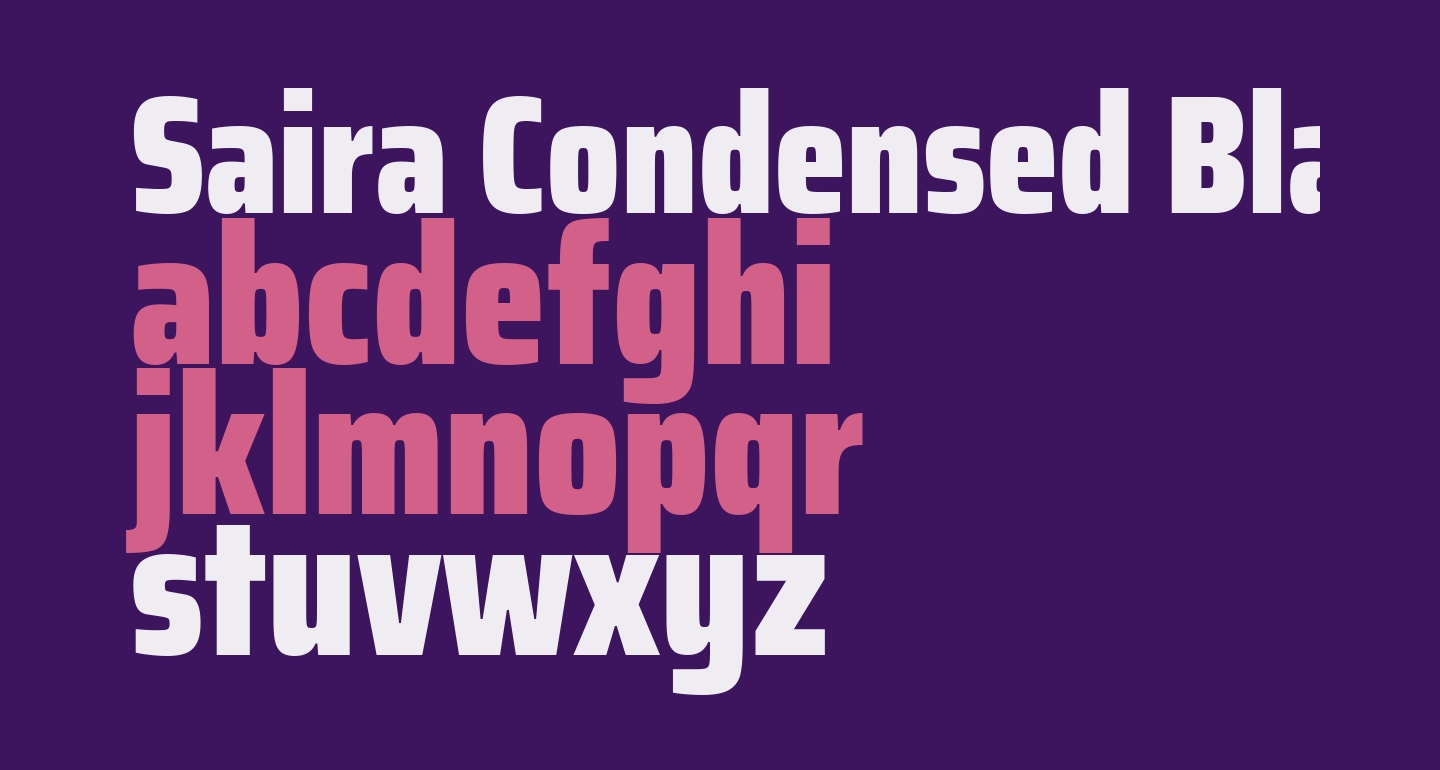 Saira Condensed Black free Font - What Font Is
