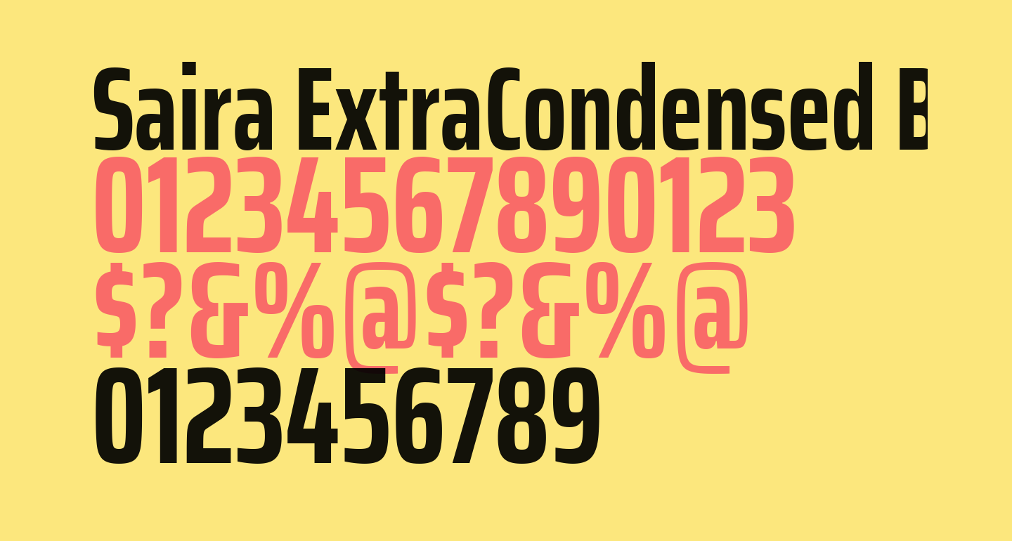 Saira ExtraCondensed Bold free Font - What Font Is